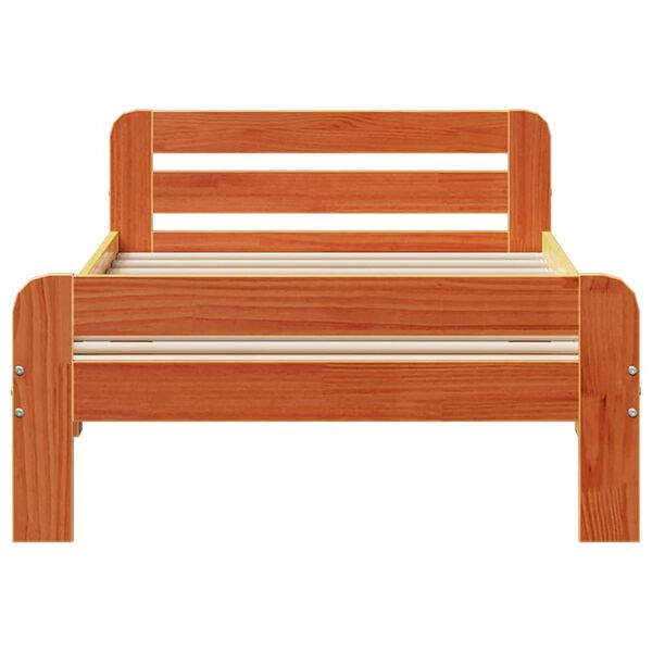 vidaXL Okvir kreveta bez madraca vo&scaron;tano smeđi 75 x 190 cm od borovine