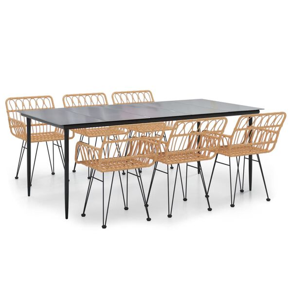 vidaXL 7-dijelni vrtni blagovaonski set od poliratana