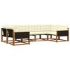 vidaXL Set vanjskih sofa s jastukom 6 pcs Prirodna i krem