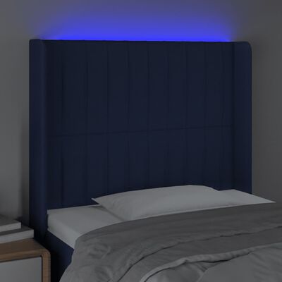 vidaXL LED uzglavlje plavo 93 x 16 x 118/128 cm od tkanine
