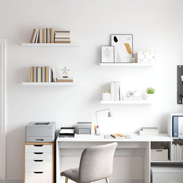 vidaXL Plutajuće zidne police 4 kom bijele 80 x 23,5 x 3,8 cm MDF