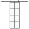 vidaXL Klizna vrata s priborom crna 76 x 205 cm od ESG stakla
