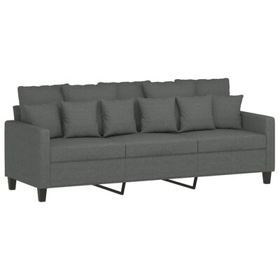 vidaXL 4-dijelni set sofa s jastucima tamnosivi od tkanine