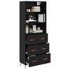 vidaXL Highboard Crni hrast 69,5 x 34 x 180 cm Konstruirano drvo