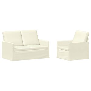 vidaXL Set sofe 2 pcs Krem Kordura tekstil