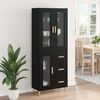 vidaXL Highboard Crni hrast 69,5 x 34 x 180 cm Konstruirano drvo