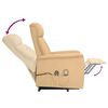 vidaXL Masažna fotelja na podizanje od mikrovlakana krem