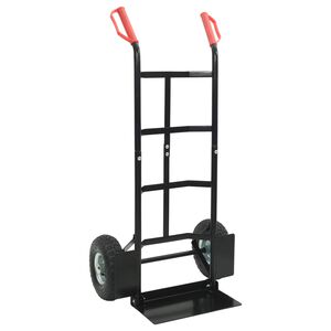 vidaXL Produživi ručni kolica Crna i crvena 57 x 46 x 113 cm Čelik