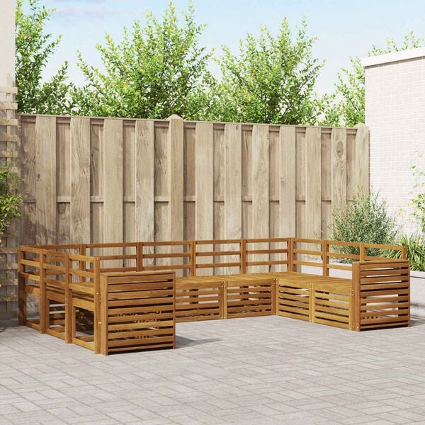 vidaXL Setovi sofa 9 pcs Prirodna Čvrsto drvo akacije