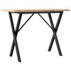 vidaXL Blagovaonski stol X-oblika 100x50x75,5 cm od borovine i čelik