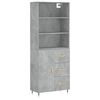 vidaXL Visoka komoda siva betona 69,5x34x180 cm od konstruiranog drva