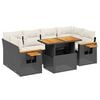 vidaXL 7-dijelni set vrtnih sofa od poliratana s jastucima crni