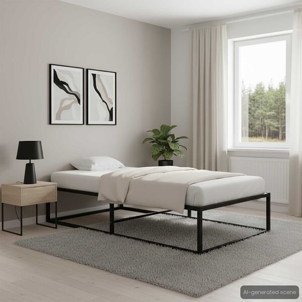 vidaXL Okvir za krevet crni metalni 90 x 200 cm