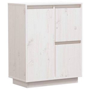 vidaXL Komoda bijela 60 x 34 x 75 cm od masivne borovine