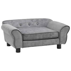 vidaXL Sofa za pse siva 72 x 45 x 30 cm pli&scaron;ana