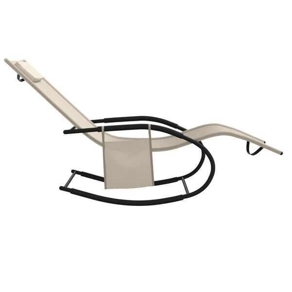 vidaXL Ljuljajuća ležaljka za sunčanje od čelika i tekstilena krem