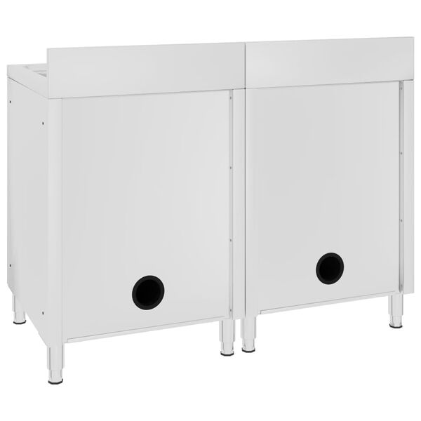 vidaXL Komercijalni kuhinjski ormarići za sudoper 2 kom čelični