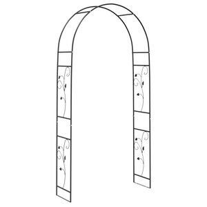 vidaXL Vrtni Luk Crna 115 x 37 x 231 cm