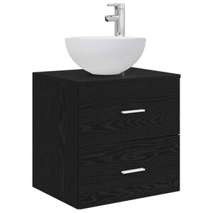 vidaXL Umivaonik s montiranjem na zid Crni hrast 49,5 x 35 x 63 cm