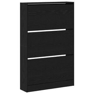 vidaXL Ormar za cipele 80 x 21 x 125,5 cm Konstruirano drvo Crni hrast