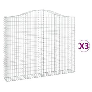 vidaXL Lučne gabionske ko&scaron;are 3 kom 200x30x160/180cm pocinčano željezo