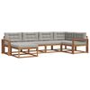 vidaXL Set vanjskih sofa s jastukom 6 pcs Prirodna i svjetlosiva
