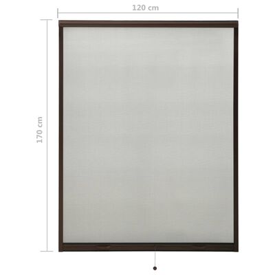 vidaXL Zaslon protiv insekata za prozore smeđi 120 x 170 cm