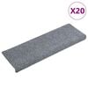 vidaXL Prostirke za stepenice samoljepljive 20 kom 65x21x4 cm svijetlo sive pravokutne rubove