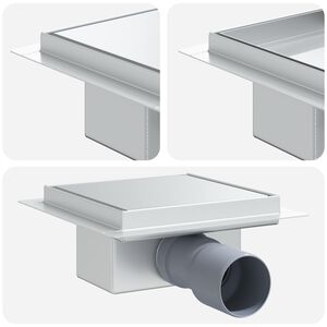 vidaXL 2 u 1 odvod za tu&scaron; Srebrno 15 x 15 cm Nehrđajući čelik 304