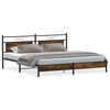 vidaXL Metalni okvir kreveta bez madraca boja hrasta 193x201 cm