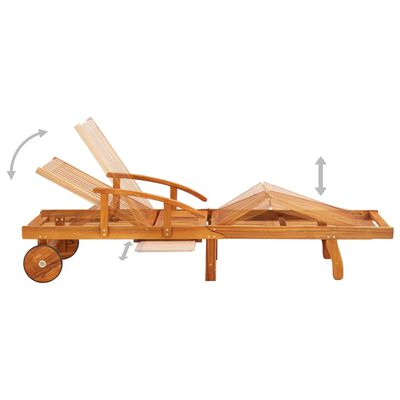 vidaXL 2-dijelni set ležaljki za sunčanje sa stolićem bagremovo drvo