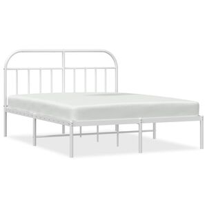 vidaXL Metalni okvir za krevet s uzglavljem bijeli 180x200 cm