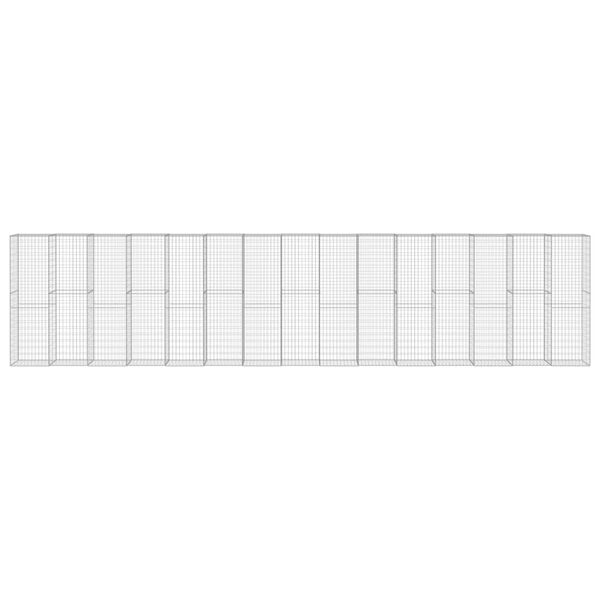 vidaXL Gabionski zid s poklopcima od pocinčanog čelika 900x50x200 cm