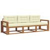 vidaXL Set vanjskih sofa 3 kom. Prirodna i krem