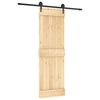 vidaXL Klizna vrata 70 x 210 cm Čvrsta borovina (neobrađena)