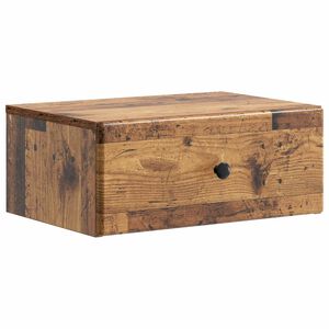 vidaXL Noćni ormarić za montažu na zid Staro drvo 49 x 34,5 x 20 cm