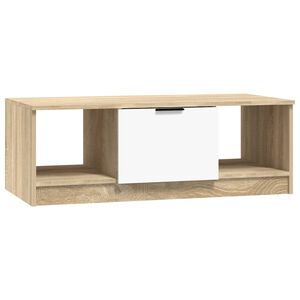 vidaXL Stolić za kavu bijeli i hrast 102x50x36 cm konstruirano drvo