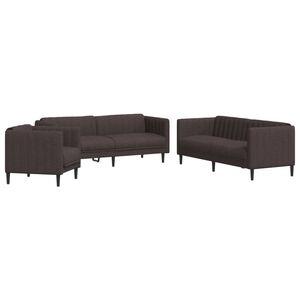 vidaXL 3-dijelni set sofa tamnosmeđi od tkanine