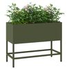 vidaXL Povi&scaron;eni Vrtni Planter Maslinovo zelena 60 x 26 x 45 cm Čelik