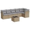 vidaXL 7-dijelni set vrtnih sofa od poliratana s jastucima bež