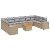 vidaXL 11-dijelni set vrtnih sofa od poliratana s jastucima bež