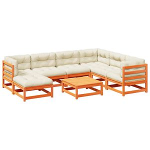 vidaXL 8-dijelni set vrtnih sofa s jastucima vo&scaron;tano smeđi od borovine