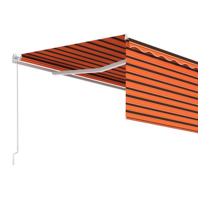 vidaXL Tenda na ručno uvlačenje s roletom 4,5 x 3 m narančasto-smeđa