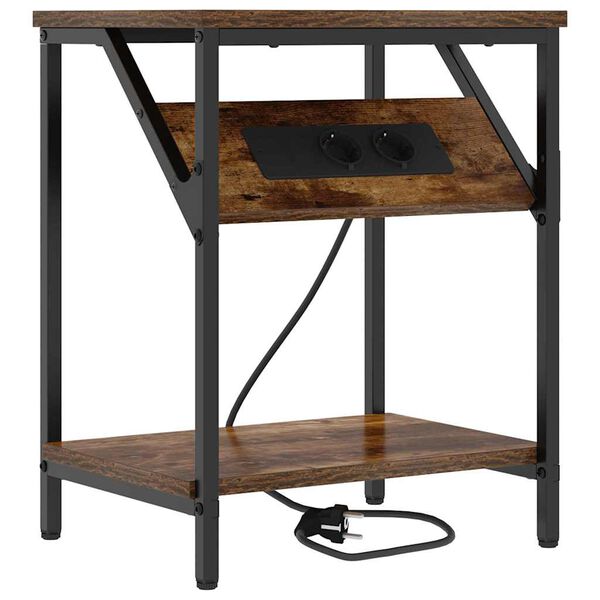 vidaXL Noćni ormar Dimljeni hrast 38 x 30 x 48 cm Konstruirano drvo