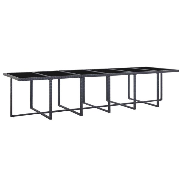 vidaXL 17-dijelni vrtni blagovaonski set od poliratana crni