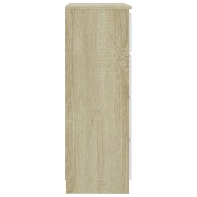 vidaXL Komoda bijela i boja hrasta 60 x 35 x 98,5 cm konstruirano drvo