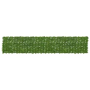 vidaXL Zaslon za balkon s li&scaron;ćem Zelena i žuta 400 x 75 cm