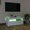 vidaXL TV ormarić s LED svjetlima visoki sjaj bijeli 90 x 35 x 40 cm