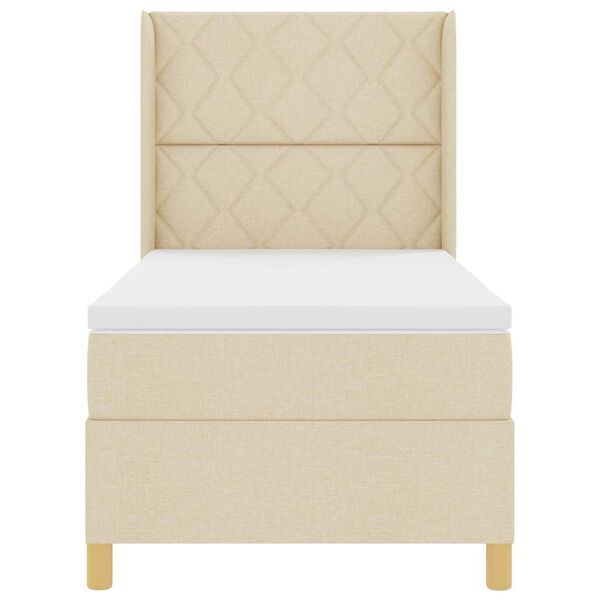 vidaXL Krevet s opruga kutije s madracem Krema 100 x 200 cm tkanina