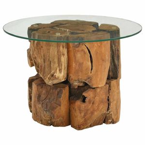 vidaXL Stolić za kavu od naplavljene masivne tikovine 60 cm